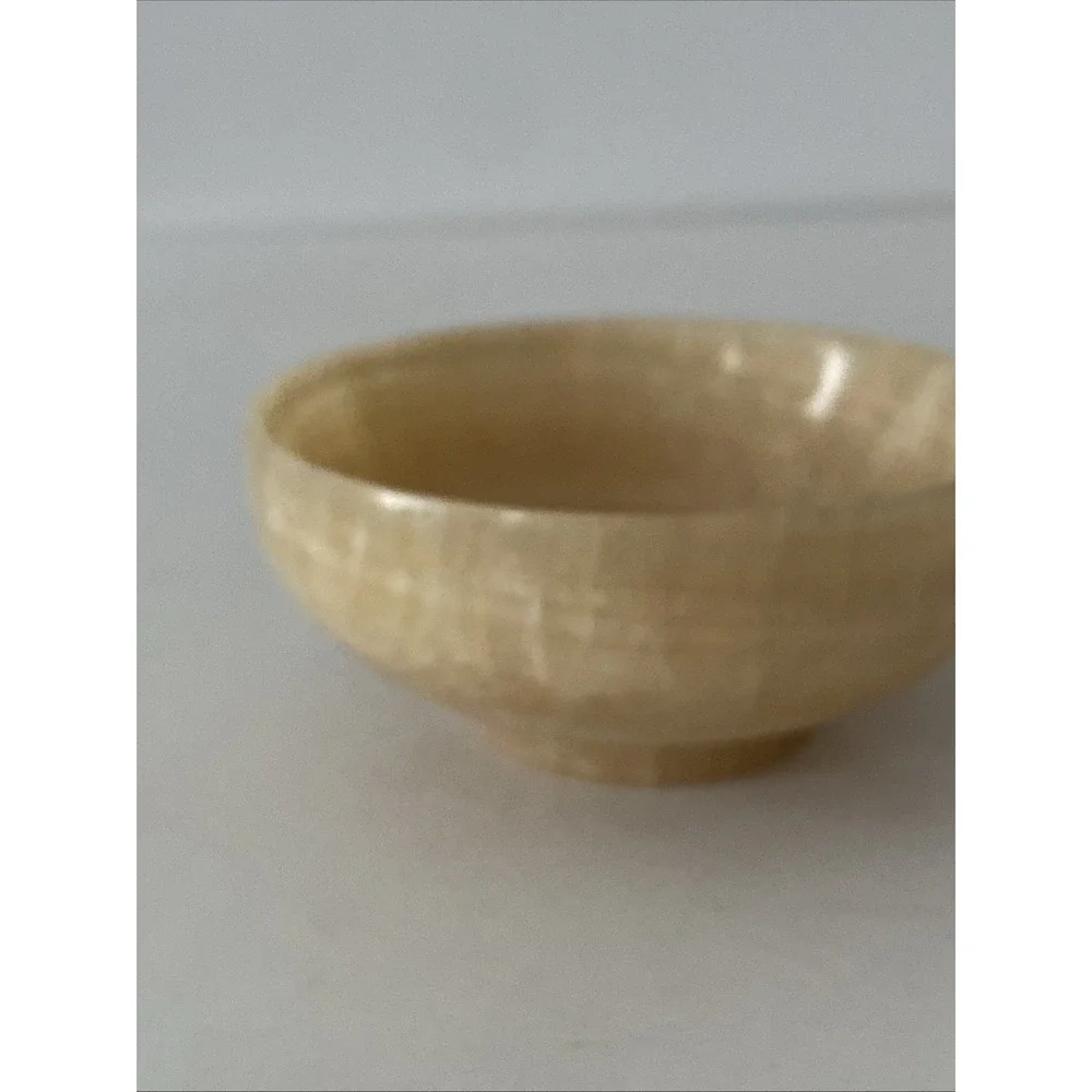 4 inch 100%Natural Chinese Yellow Jade Bowl Carved Diameter